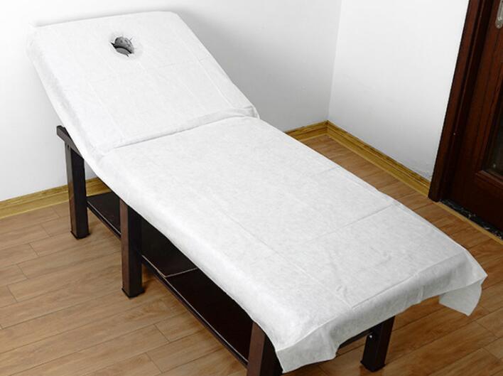 TOPMED Disposable PP White Table Sheets Suppliers Consumable Nonwoven Absorbent Comfortable Bed Cover with Face Hole