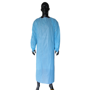 Medical Supplier Hospital Overhead Open Back Cpe Isolation Gown CPE Gown With Tumb Loop