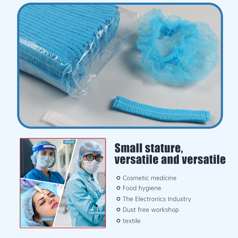 Disposable nurse use Blue mob cap 