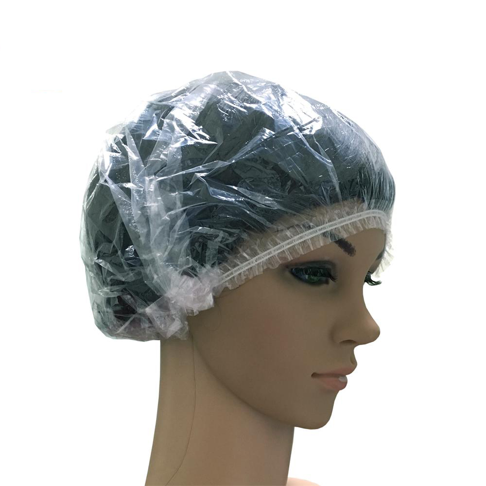 PE Shower Hair cover Double Elastic Band Disposable Shower Cap