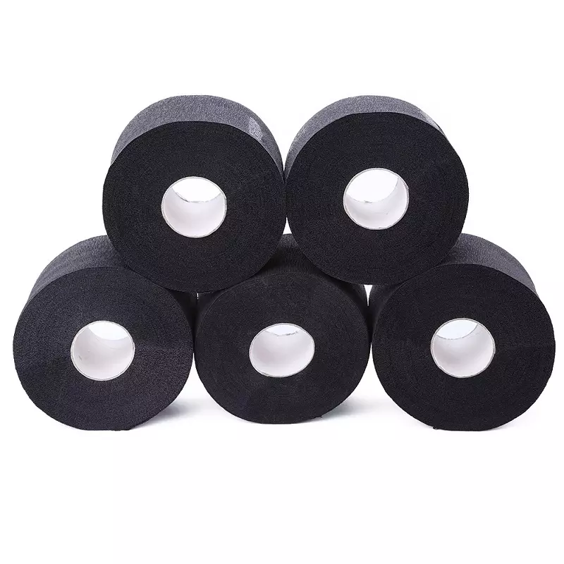 Disposable Beauty Salon Wrapping Strips Ruffles Crepe Roll Hairdressing Black Neck Paper 