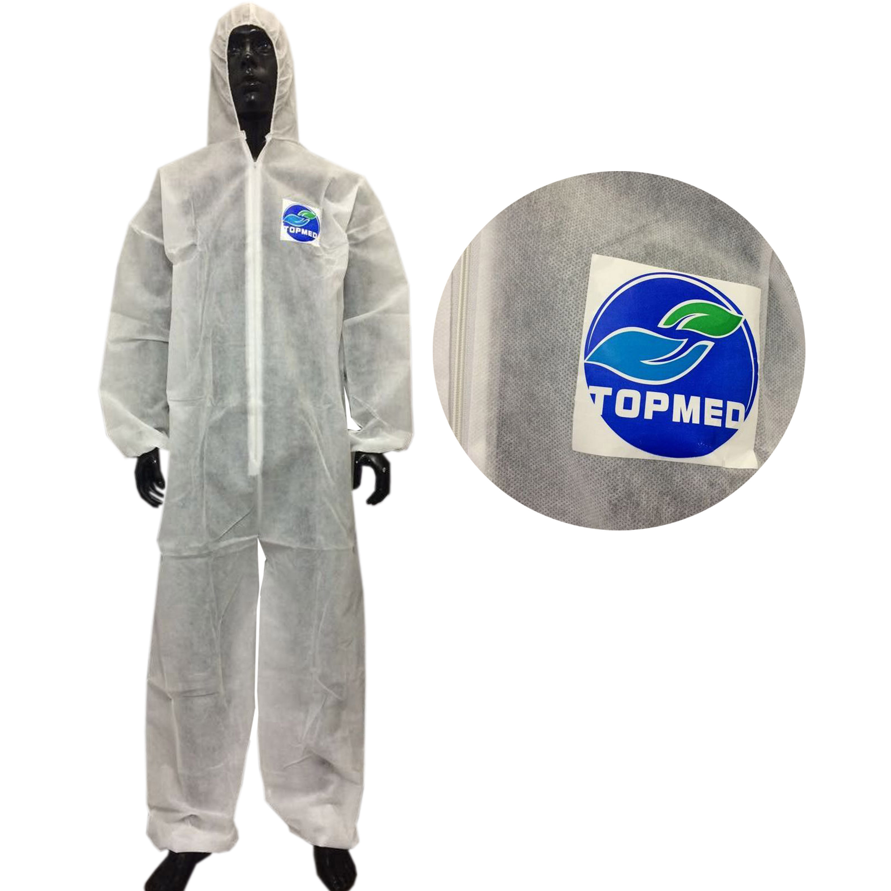 Disposable protective MF coverall with hood