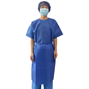 Hospital use disposable SMS dark blue patient gown 