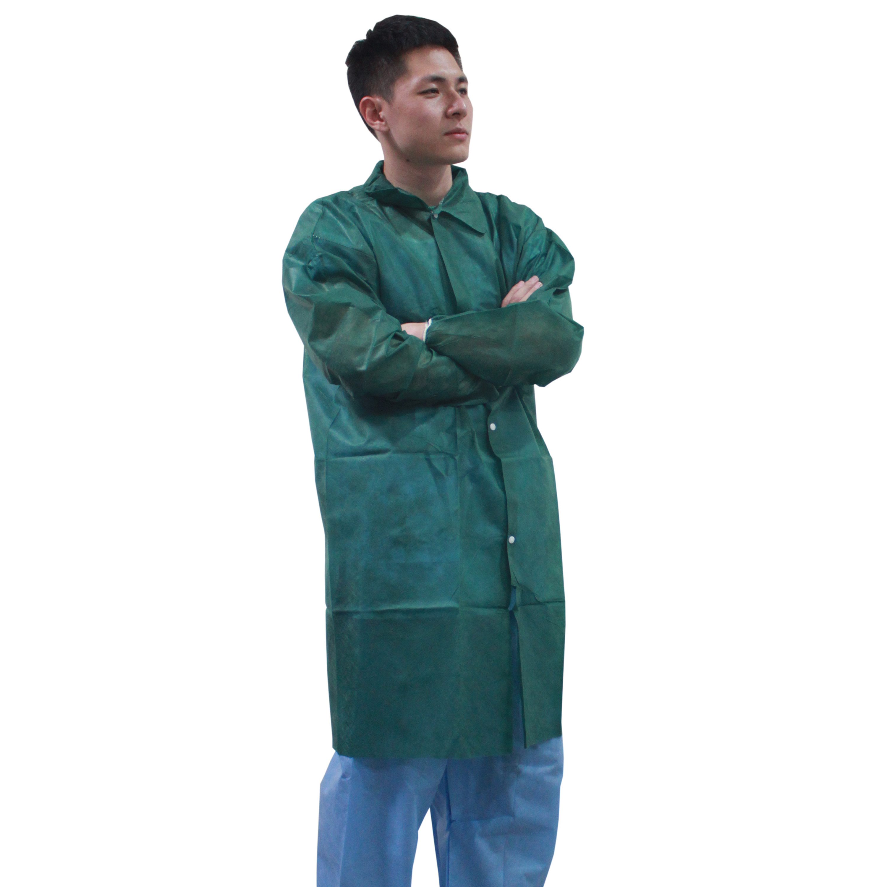 Disposable PP lab coat with snaps