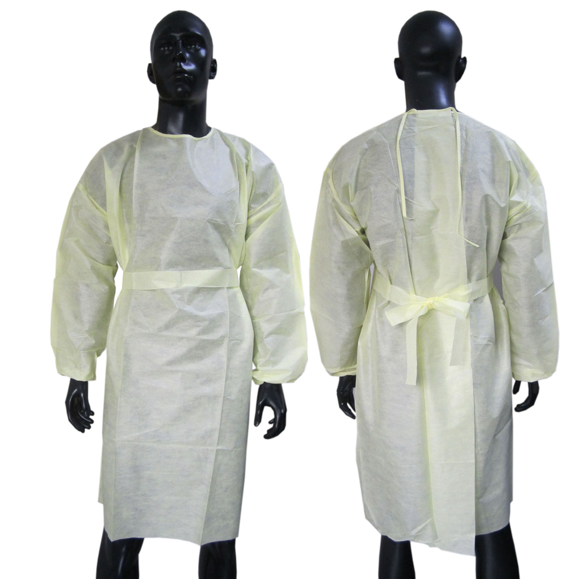 Cheap disposable yellow isolation gown 
