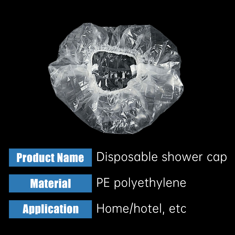 Disposable PE Hotel and Spa Use Shower Cap Hand made