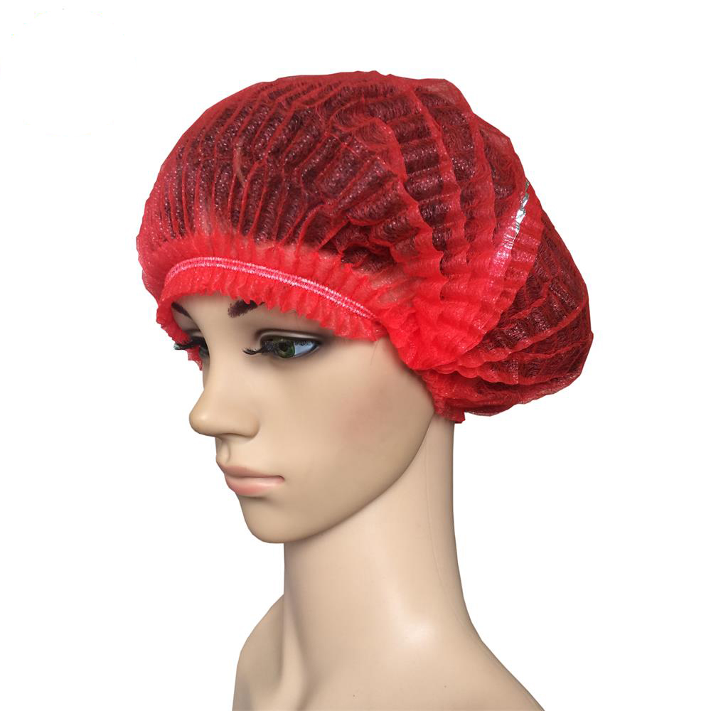 Disposable non woven bouffant head cover clip headcap non woven head cover