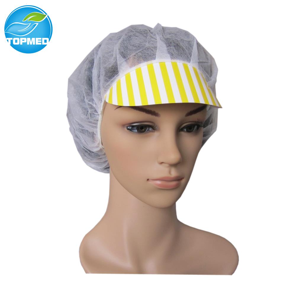 Nonwoven Disposable Bouffant Cap with Peak for Worker